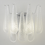 Бра с подвесками из рифленного стекла в форме капель на основании цвета хром Textured Glass варинант исполнения - 5 | Loft Concept в Ульяновске