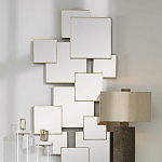 Золотое зеркальное панно из зеркальных квадратов Overlapping варинант исполнения - 3 | Loft Concept в Ульяновске