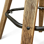 Барный стул со спинкой и металлической подставкой на 4-х деревянных ножках Зеленый Велюр Vendramin Chair варинант исполнения - 7 | Loft Concept в Ульяновске