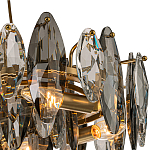 Люстра подвесная с овальными подвесками из стекла дымчатого цвета Harlow Crystal Round варинант исполнения - 2 | Loft Concept в Ульяновске