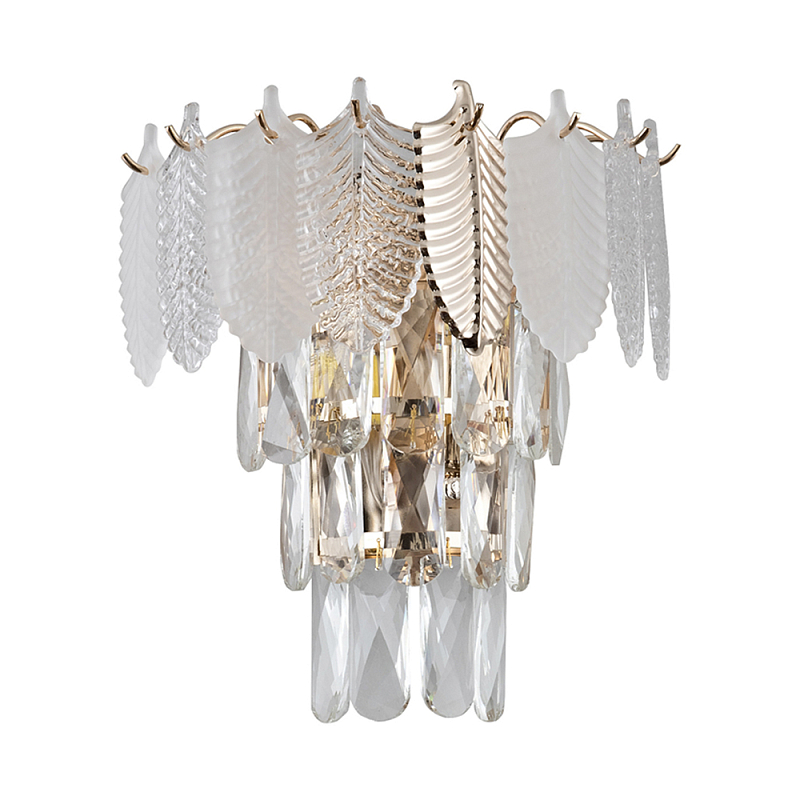 Бра Feather c Рельефным Стеклом Золотой Белый в Ульяновске | Loft Concept 