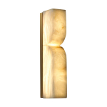 Бра с изогнутым плафоном из белого алебастра на прямоугольном основании Cryptocrystalline Stone варинант исполнения - 3 | Loft Concept в Ульяновске