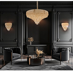 Люстра с каскадом из прозрачного хрусталя Constant Sparks варинант исполнения - 16 | Loft Concept в Ульяновске