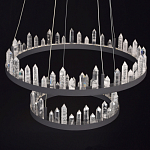 Люстра с двумя кольцами черного цвета с хрустальными элементами QUARTZ CRYSTAL варинант исполнения - 4 | Loft Concept в Ульяновске