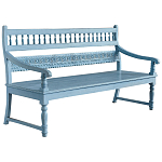 Деревянная скамья из массива манго с резьбой Eutropio Grey Mango Bench варинант исполнения - 1 | Loft Concept в Ульяновске