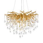 Люстра подвесная с прозрачными стеклянными подвесками в форме капель Диаметр 60 см Droplet Chandelier варинант исполнения - 18 | Loft Concept в Ульяновске