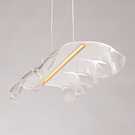 Люстра линейная с 3-мя белыми волнистыми плафонами Wave Line варинант исполнения - 7 | Loft Concept в Ульяновске