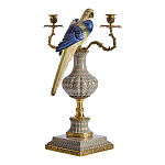 Подсвечникв образе попугая из фарфора с бронзовыми элементами Eden Garden варинант исполнения - 2 | Loft Concept в Ульяновске