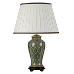 Настольная лампа с керамическим основанием с золотистым решетчатым узором и белым плиссированным абажуром Elstead Lighting варинант исполнения - 1 | Loft Concept в Ульяновске