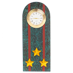 Часы погон ВС подарочные настольные из натурального камня Змеевик Military Clock варинант исполнения - 4 | Loft Concept в Ульяновске