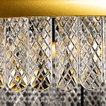 Люстра двухъярусная с золотого цвета и прозрачными подвесками Pettico варинант исполнения - 8 | Loft Concept в Ульяновске