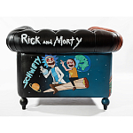 Кресло "Умный Умник" Rick and Morty graffiti chair натуральная кожа  варинант исполнения - 3 | Loft Concept в Ульяновске