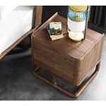 Прикроватный деревянный столик с 2-мя ящиками Moon Walnut Furniture варинант исполнения - 3 | Loft Concept в Ульяновске