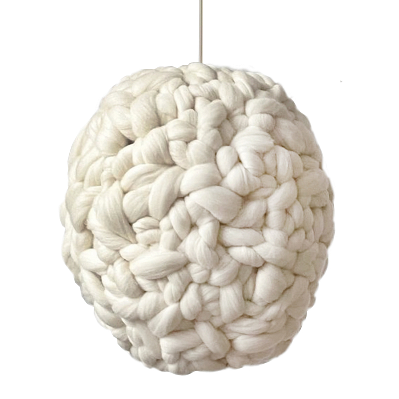 Светильник вязаный из шерсти Wool Oval Бежевый в Ульяновске | Loft Concept 