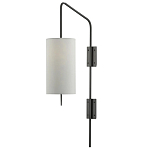 Бра чёрное с тканевым абажуром в форме цилиндра Rough Beauty варинант исполнения - 3 | Loft Concept в Ульяновске