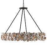 Люстра круглая с абажуром из устричных раковин Sea Ravens варинант исполнения - 3 | Loft Concept в Ульяновске