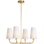 Люстра золотая с белыми тканевыми абажурами Coolness варинант исполнения - 2 | Loft Concept в Ульяновске