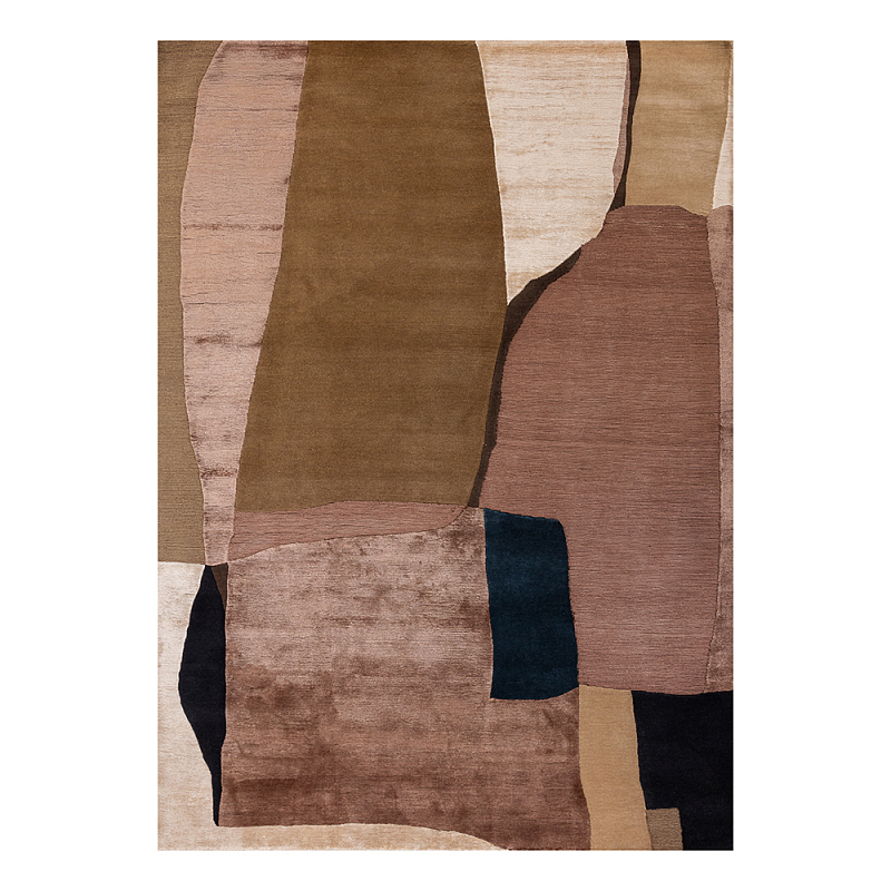 Ковер шелк Manhattan Wool Silk Carpet IV Розовый Оливковый Бежевый в Ульяновске | Loft Concept 