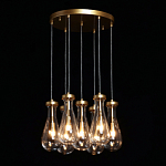 Люстра с 7-ю прозрачными плафонами из стекла в форме капли Lucid Rain  варинант исполнения - 3 | Loft Concept в Ульяновске