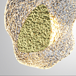 Бра с рельефным волнообразным стеклянным плафоном и вставкой из мрамора Liquid Stone варинант исполнения - 5 | Loft Concept в Ульяновске