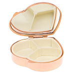 Таблетница карманная в форме сердца с 3-мя отделениями с зеркалом и накладкой из натурального камня Лепидолит Red Gold Stone Pillboxes варинант исполнения - 3 | Loft Concept в Ульяновске