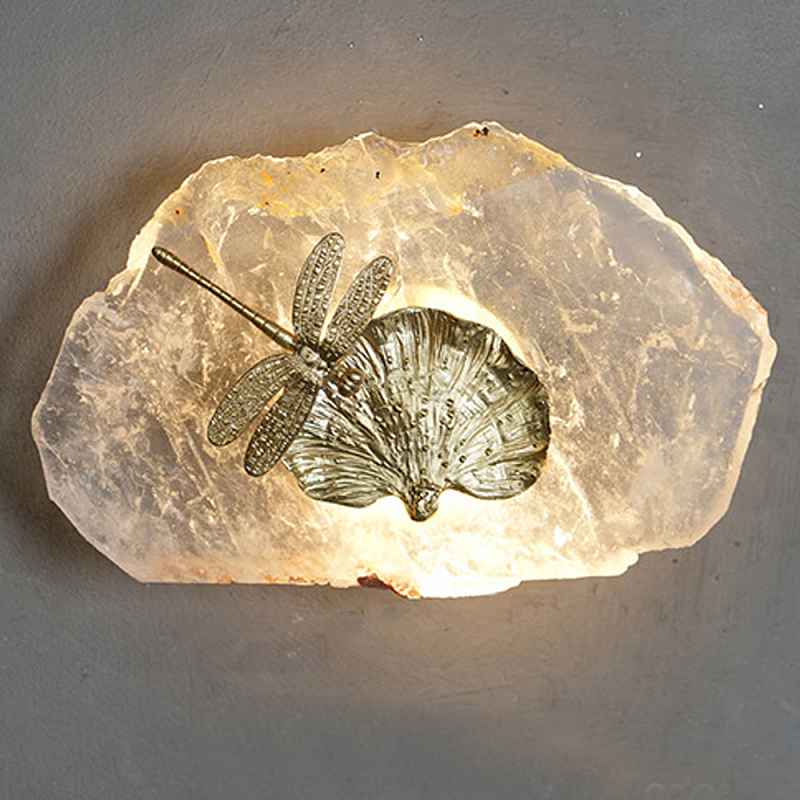 Бра Декоративный лист с стрекозой Glacial Fragment Медь Прозрачный Бра Декоративный лист с стрекозой Glacial Fragment Медь Прозрачный в Ульяновске | Loft Concept