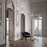 Люстра подвесная круглая с изогнутыми металлическими дугами и ниспадающими цепочками 65 см Atlantis Chain варинант исполнения - 18 | Loft Concept в Ульяновске