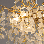 Люстра подвесная золотого цвета с декоративными ветвями и прозрачными рельефными подвесками FAIRYTREE Light варинант исполнения - 5 | Loft Concept в Ульяновске