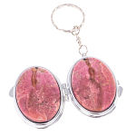 Зеркало брелок складное двухстороннее из натурального камня Родонит Stone Mirrors варинант исполнения - 3 | Loft Concept в Ульяновске