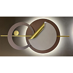 Бра круглое светодиодное в матовых оттенках коричневого и золотого цвета Kosmikos варинант исполнения - 1 | Loft Concept в Ульяновске