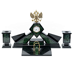 Настольный письменный набор из нефрита Герб России Dignity варинант исполнения - 1 | Loft Concept в Ульяновске