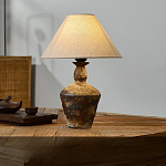 Настольная лампа с керамическим фактурным основанием и тканевым абажуром Eastern Tale варинант исполнения - 5 | Loft Concept в Ульяновске