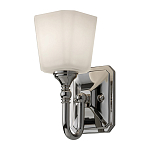 Бра для ванных комнат с белым матовым плафоном квадратной формы на основании цвета хром Feiss варинант исполнения - 1 | Loft Concept в Ульяновске