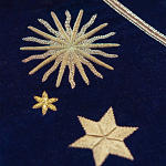 Обои с вышивкой ручной работы Cosmos Original colourway on velvet варинант исполнения - 3 | Loft Concept в Ульяновске