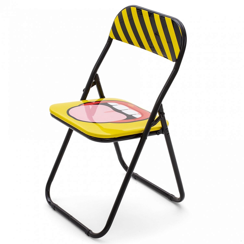 Стул Seletti Folding Chair Tongue Желтый Черный в Ульяновске | Loft Concept 