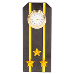 Часы подарочные настольные в виде погона ВМФ из натурального камня Змеевик Military Clock варинант исполнения - 6 | Loft Concept в Ульяновске