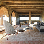 Дизайнерский кофейный стол из дерева с керамической столешницей уличный SWAY Coffee Table варинант исполнения - 9 | Loft Concept в Ульяновске