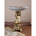 Чаша с цветочным орнаментом на ножке в виде бронзового ангела Eden Garden варинант исполнения - 6 | Loft Concept в Ульяновске