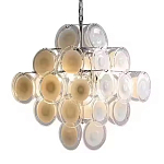 Люстра  с каскадом из круглых декоративных элементов  White Clear Glass Chandelier варинант исполнения - 6 | Loft Concept в Ульяновске