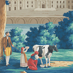 Обои ручная роспись Monuments of Paris Jacquemart on scenic paper варинант исполнения - 1 | Loft Concept в Ульяновске