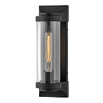 Настенный фонарь в индустриальном стиле с вытянутым цилиндрическим плафоном из прозрачного стекла и черным корпусом Hinkley варинант исполнения - 4 | Loft Concept в Ульяновске