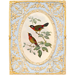 Декоративный постер с изображением птиц в раме с рельефным растительным узором Blooming Birds Poster варинант исполнения - 7 | Loft Concept в Ульяновске