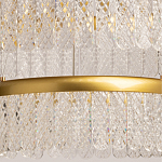 Люстра двухъярусная с золотого цвета и прозрачными подвесками Pettico варинант исполнения - 4 | Loft Concept в Ульяновске