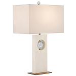 Настольная лампа из мрамора с тканевым прямоугольным абажуром Eternity варинант исполнения - 3 | Loft Concept в Ульяновске