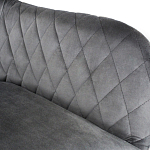 Барный стул со спинкой и подлокотниками на 4-х металлических ножках Douglas Rhombus Серый Велюр варинант исполнения - 4 | Loft Concept в Ульяновске