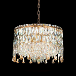 Люстра круглая с хрустальными подвесками на золотистом каркасе Roul Crystal Light варинант исполнения - 6 | Loft Concept в Ульяновске