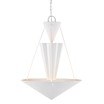 Люстра светодиодная белая геометрической формы с рифленым плафоном White Geometric Lamps варинант исполнения - 1 | Loft Concept в Ульяновске