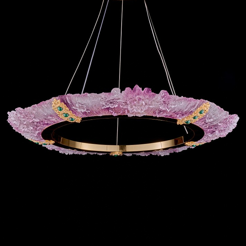 Люстра в форме кольца розовая Warm Pink Light Золотой Розовый в Ульяновске | Loft Concept 