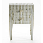 Тумбочка прикроватная White Pearl BEDSIDE CABINET 2 DRAWER варинант исполнения - 1 | Loft Concept в Ульяновске