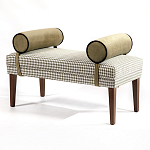 Банкетка Banquette PIED DE POULE с принтом гусиная лапка и бежевыми подлокотниками  варинант исполнения - 2 | Loft Concept в Ульяновске